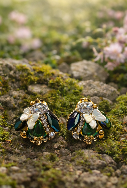 Crystal Flora Studs