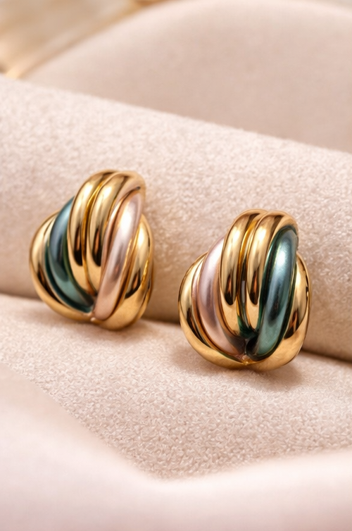 Golden Twist Hoops
