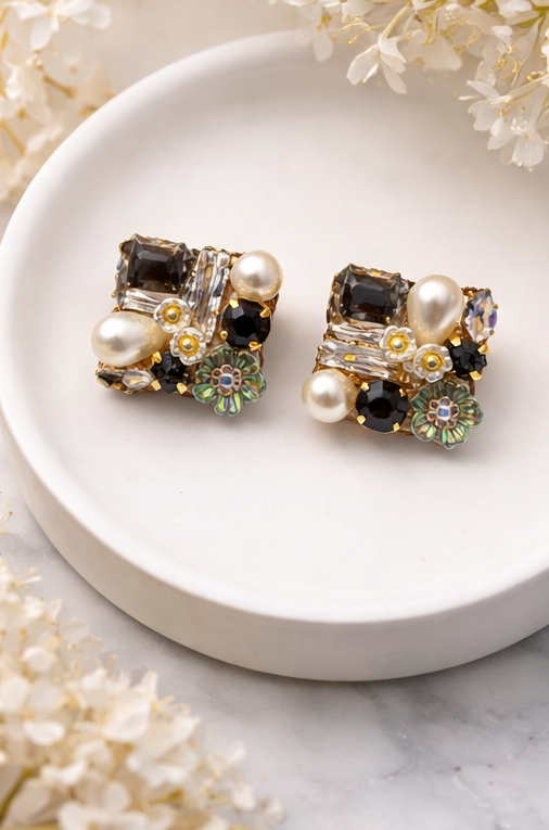 Bloom Crystal Studs