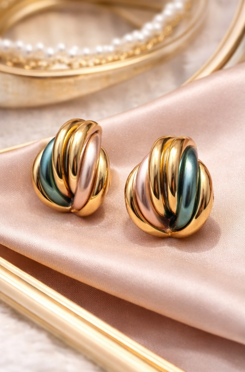 Golden Twist Hoops