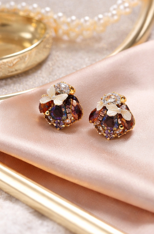 Crystal Flora Studs